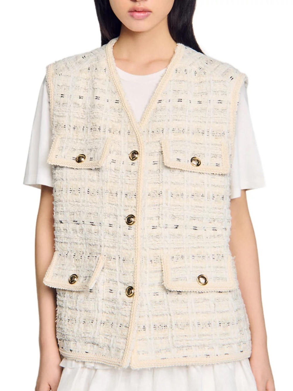 Camelia Sleeveless Tweed Jacket and Cam Tweed Shorts - Picture 3 of 15